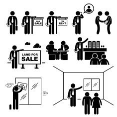Property Agent Real Estate Client Customer Pictogram