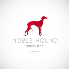 Noble Hound Silhouette Vector Symbol Icon or Label