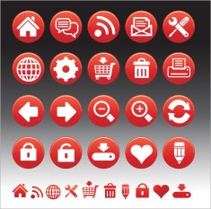 Glossy Website & Application Icons (RED)