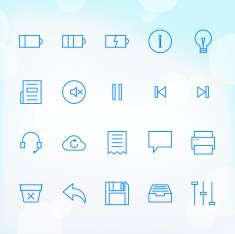 20 Trendy Thin Icons for web and mobile Set 5