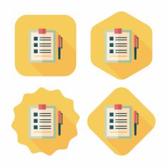 Clipboard flat icon with long shadow N2