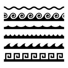 Seamless Wave Pattern Set Vector Template