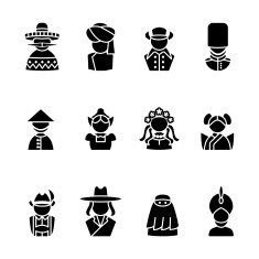 human silhouettes icon set