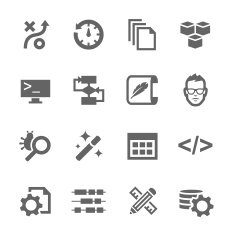 Set of icons related to business development