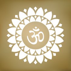 Vector Lotus Mandala with Om Symbol Illustration