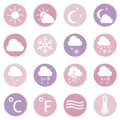 Vector Set of Weather Icons N2