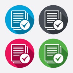 Text file sign icon Check File document symbol