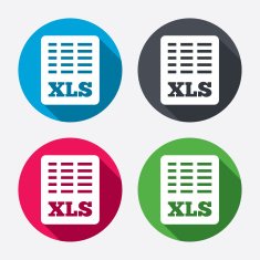Excel file document icon Download xls button N2