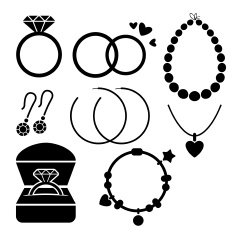 Set of jewelry icons N3