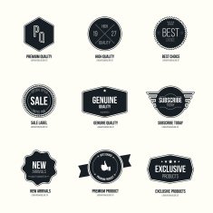 Set of retro minimalistic badges and labels