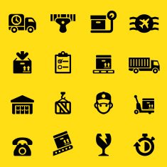 Logistics Yellow Silhouette icons