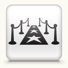 Square Button with Red Carpet