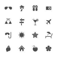 Summer vacation theme icons