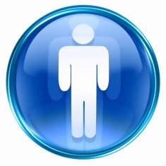 men icon blue isolated on white background
