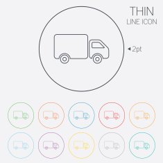 Delivery truck sign icon Cargo van symbol N2