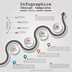 Road infographic timeline element layout Vector