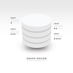 Modern Infographics template cylinder vector white style