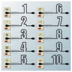 Number Electric Wire Line Business Infographic N2