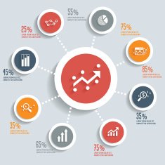 Analysis info graphic design concept colorful version