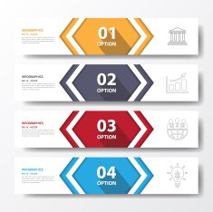 Design flat shadow step number banners graphic or website Vecto N3