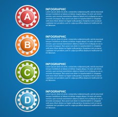 Color gears infographics design template