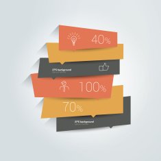Flat box diagram for infographics Vector module chart