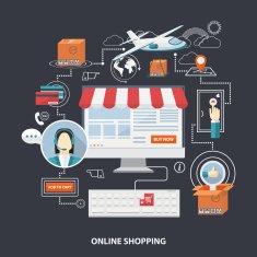Vector flat design shopping concept N2