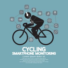 Health And Fitness Smartphone Monitoring Vector Illustration