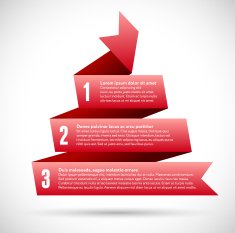 Infographic with red spiral pyramid ribbons N2