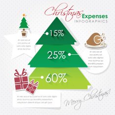 christmas expenses infographics vector illustration