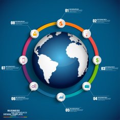 Abstract 3D digital business circle Infographic