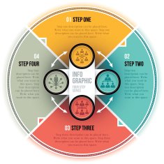 Circular four step infographic