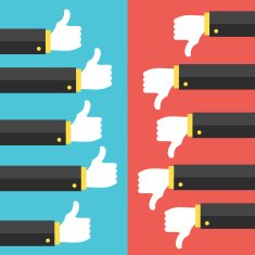 Like and dislike social network discussion concept