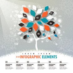 vector flat design template with tree element