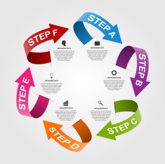 Abstract infographic design template in the form of paper arrows