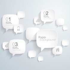 Paper speech bubbles background