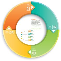 Four steps Retro Round Infographic N2