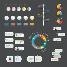 Collection of flat infographics elements N7