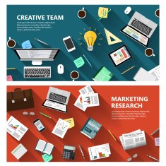 Marketing research and creative team concept