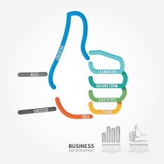 infographics vector hand good sign design diagram line style N2