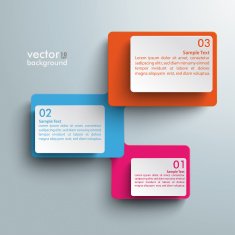 Connected Rectangles Three Steps Infographic