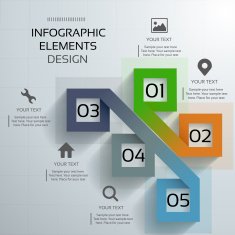 Abstract 3d paper infographics template design