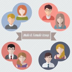 Couple avatars flat illustration
