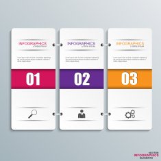 Abstract 3D paper Infographic N8