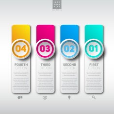 Vector infographic paper banners set tags for business design