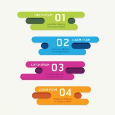 vector progress banners with ribbon colorful tags