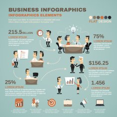 Office work infographics presentation poster
