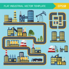 Modern industrial flat infographic background N4