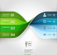 Modern business spiral infographics options banner