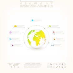 Modern 3d infographic design with place for your text workflow